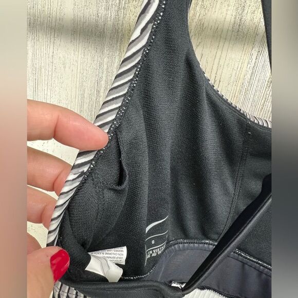 Nike One Piece Mesh Panel Black White Swimsuit Womens Large - Picture 6 of 8